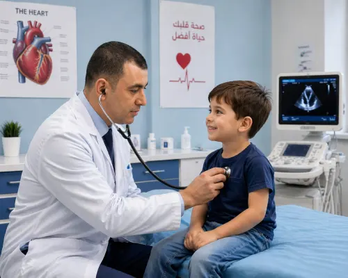 دكتور علاء السخاوى يقوم بالكشف على طفل